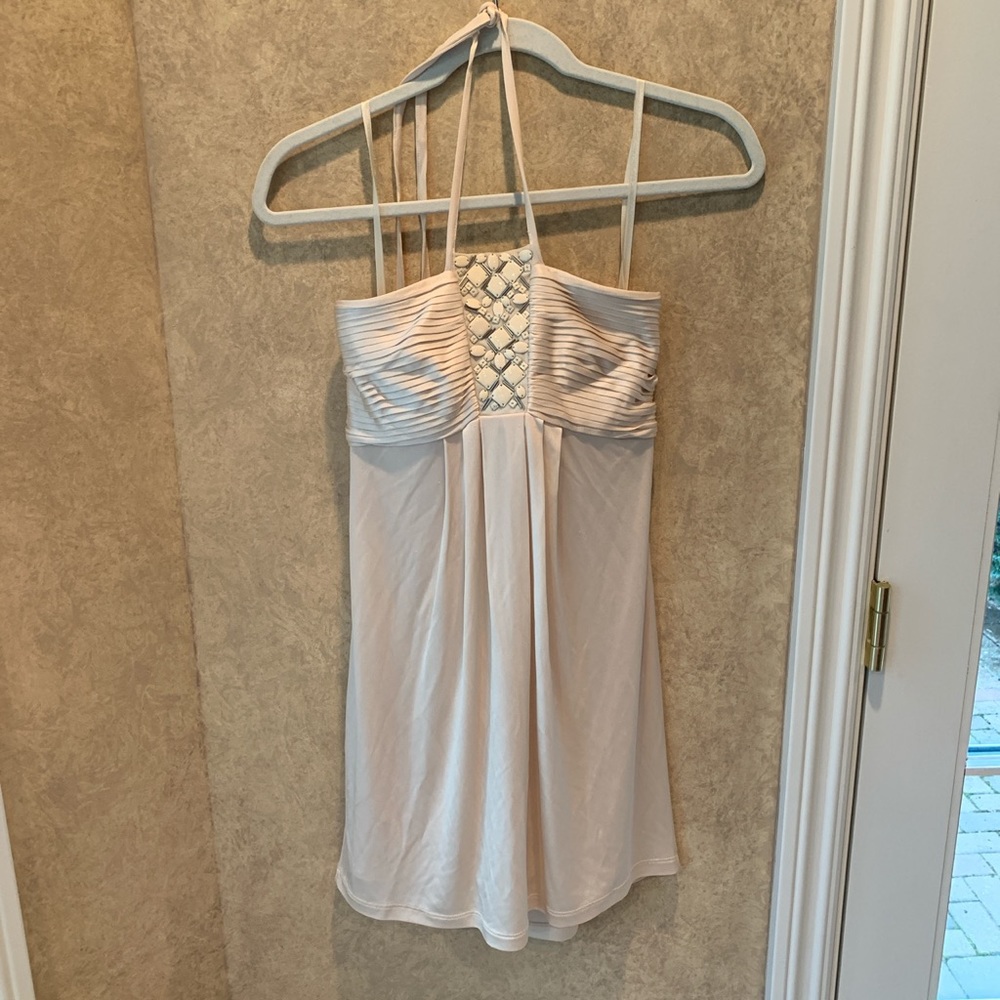 BCBG Maxazria blush colored prom style dress